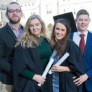 free pic no repro fee 18 oct 2016 Eoin Lane Bishopstown and Donagh Maher Neanagh with Olivia McCarthy Bishopstown and Libhin O'Carroll Nenagh who graduated with a degree in Business Information Systems (BIS) from UCC on Tuesday, October 18th. Photography by Gerard McCarthy 087 8537228 more info contact Alison O’Brien Fuzion Communications 021 4271234 086 3879388