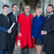 free pic no repro fee 18 oct 2016 David Merriman Bank of Ireland, Prof Ciaran Murphy Head of Cubs UCC and Patricia Lunch BIS UCC with Sean O'Sullivan Bishopstown and Bryan Considine Mayfield who graduated with a degree in Business Information Systems (BIS) from UCC on Tuesday, October 18th. Photography by Gerard McCarthy 087 8537228 more info contact Alison O’Brien Fuzion Communications 021 4271234 086 3879388