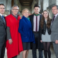 free pic no repro fee 18 oct 2016 David Merriman Bank of Ireland, Prof Ciaran Murphy Head of Cubs UCC and Patricia Lunch BIS UCC with Roisin, Denis and William Walsh Ballynoe who graduated with a degree in Business Information Systems (BIS) from UCC on Tuesday, October 18th. Photography by Gerard McCarthy 087 8537228 more info contact Alison O’Brien Fuzion Communications 021 4271234 086 3879388