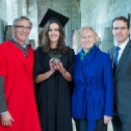 free pic no repro fee 18 oct 2016 Prof Ciaran Murphy Head of Cubs UCC ,Patricia Lunch BIS UCC , David Merriman Bank of Ireland with Aisling Mooney from Tralee, Bank of Ireland Most Innovative Project Award who graduated with a degree in Business Information Systems (BIS) from UCC on Tuesday, October 18th. Photography by Gerard McCarthy 087 8537228 more info contact Alison O’Brien Fuzion Communications 021 4271234 086 3879388